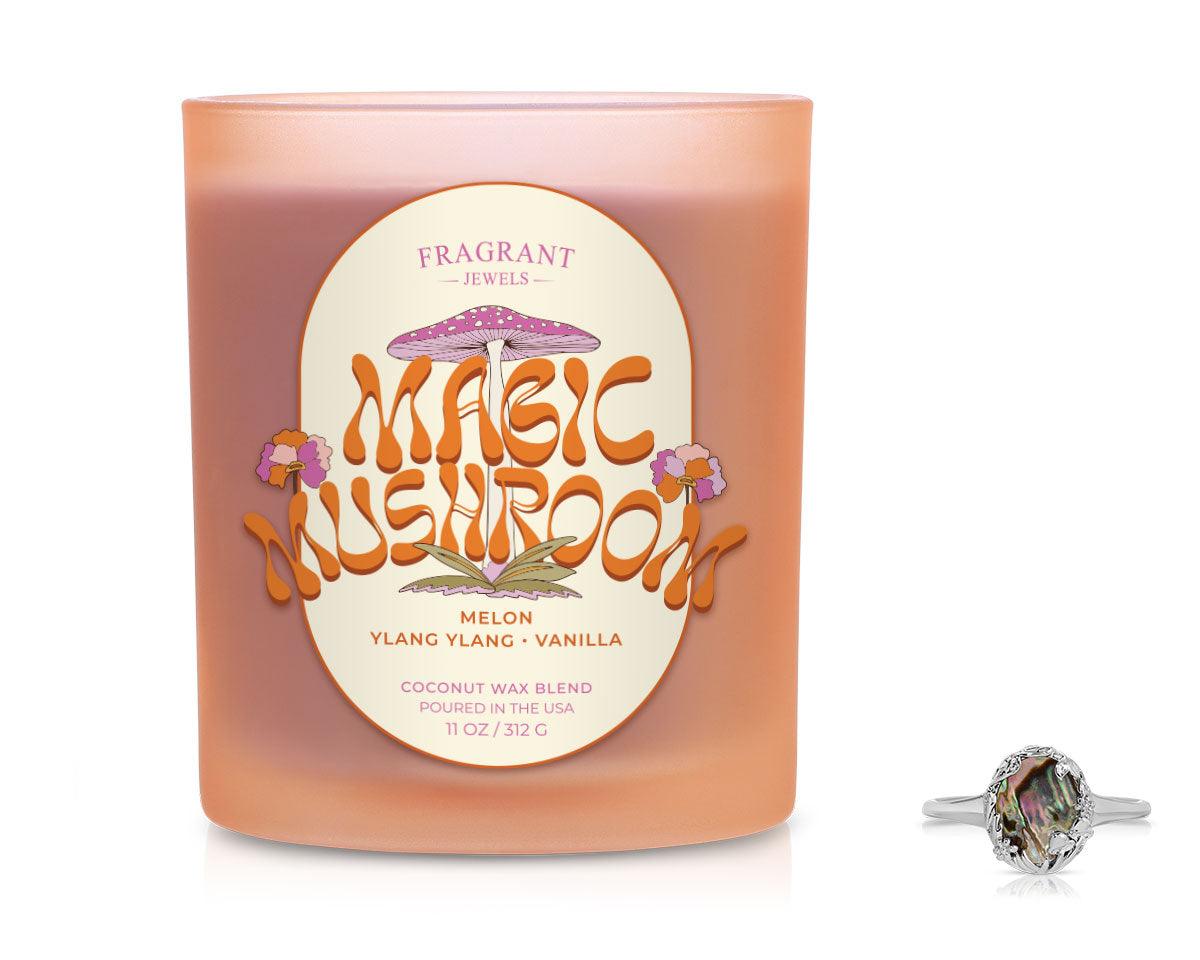 Magic Mushroom - Jewel Candle w/ Silver Collectible Ring & Fruity Scent | Fragrant Jewels