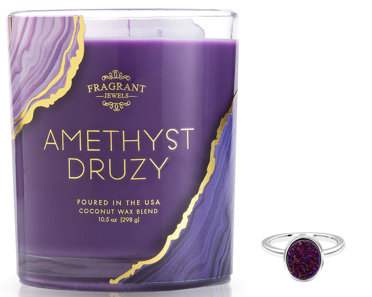 Amethyst Druzy - Jewel Candle