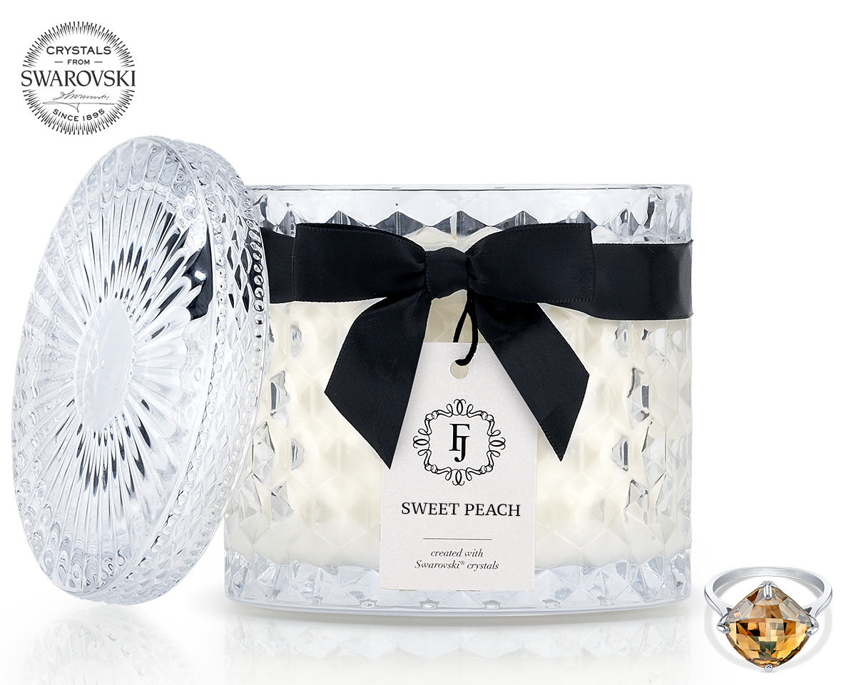 Sweet Peach - Black Satin - Jewel Candle