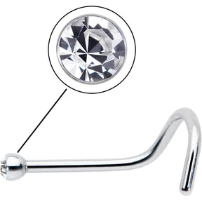 20G Stainless Steel Crystalline Gem Micro Nose Ring Twister