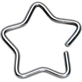 16G 1/2 Steel Hollow Star Closure Daith CartilageTragus Earring