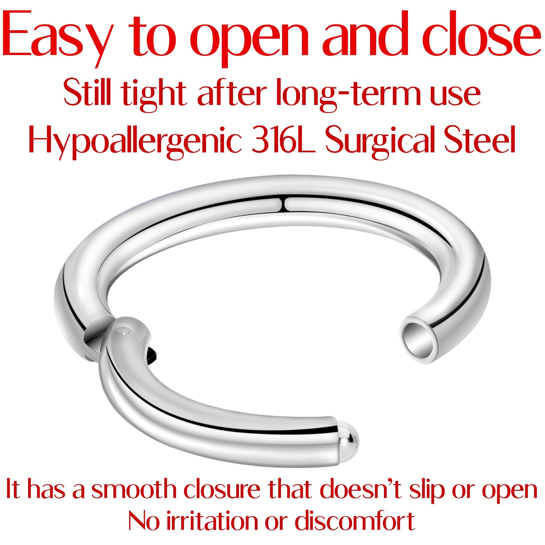 16G 5/16 Stainless Steel Hinged Segment Ring