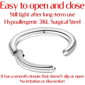 16G 5/16 Stainless Steel Hinged Segment Ring