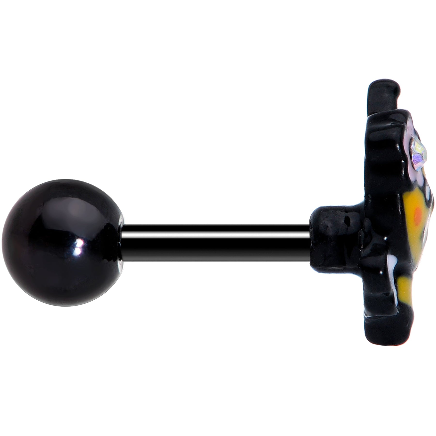 16G 1/4 Aurora Gem Black Yellow Happy Bee Cartilage Tragus
