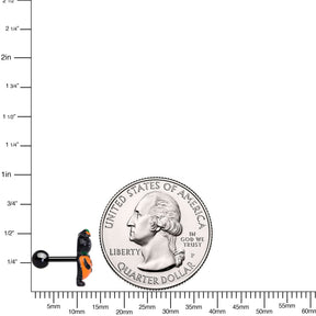 16G 1/4 Black Cat Pumpkin Halloween Cartilage Tragus