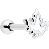 16G 1/4 Autumn White Maple Leaf Cartilage Tragus Earring