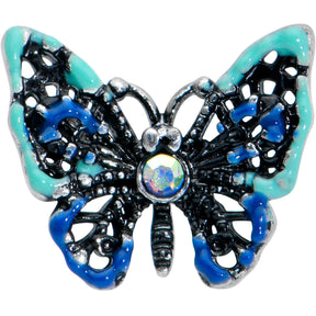 16G 1/4 Aurora Gem Colorful Glam Butterfly Cartilage Tragus