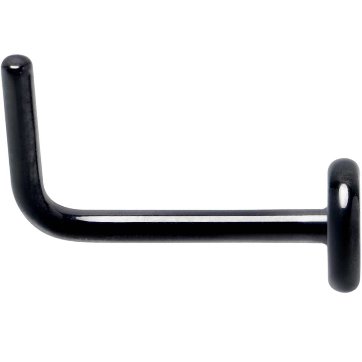 20G 1/4 Black ASTM F-136 Implant Grade Titanium 3mm Disc End L Shape Nose Ring