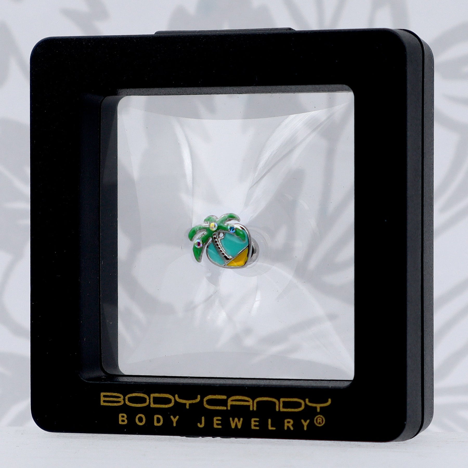 16G 1/4 Aurora Gem Beach Heart Palm Tree Cartilage Tragus Earring