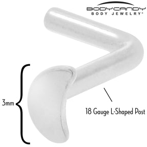 18G 1/4 ASTM F-136 Implant Grade Titanium Moon End L Shape Nose Ring
