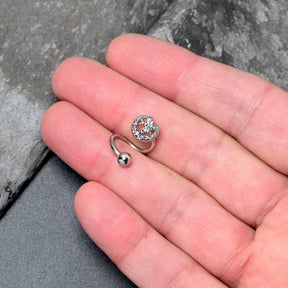 Clear Gem Lunar Dragonfly Spiral Twister Belly Ring