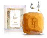 November Topaz Birthstone Charm - Candle and Bath Bomb Set