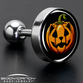 16G 1/4  Pumpkin Cat Jack-O-Lantern Tragus Cartilage Earring by Onyx O