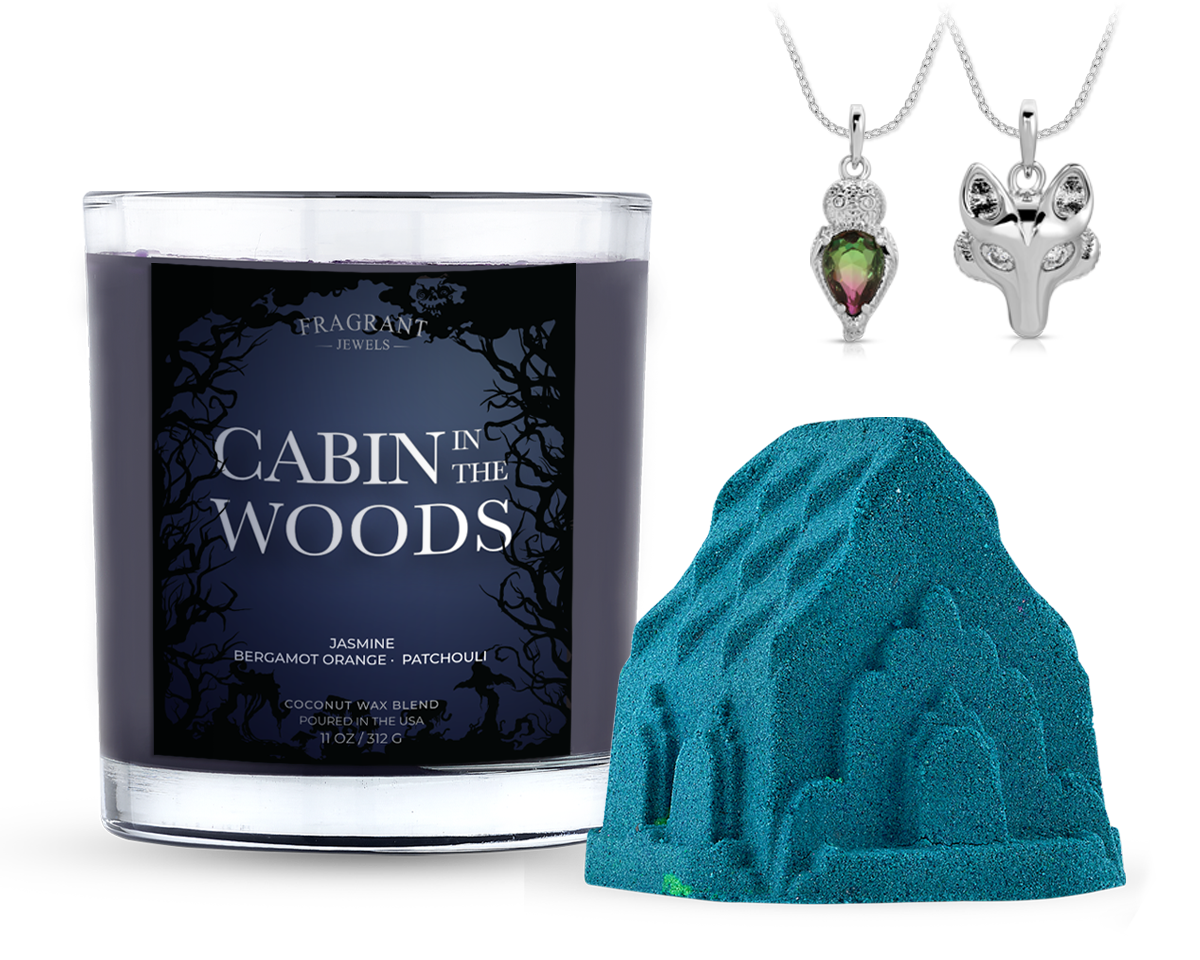 Cabin in the Woods - Candle & Bath Bomb Bundle (Necklace)