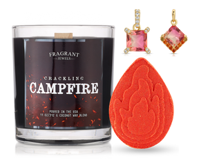 Crackling Campfire - Candle & Bath Bomb Bundle (Necklace)