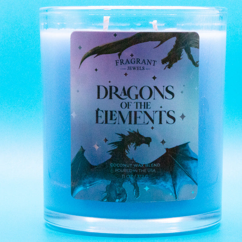 Dragons of the Elements - Fire Dragon & Water Dragon - Candle and Bath Bomb Set