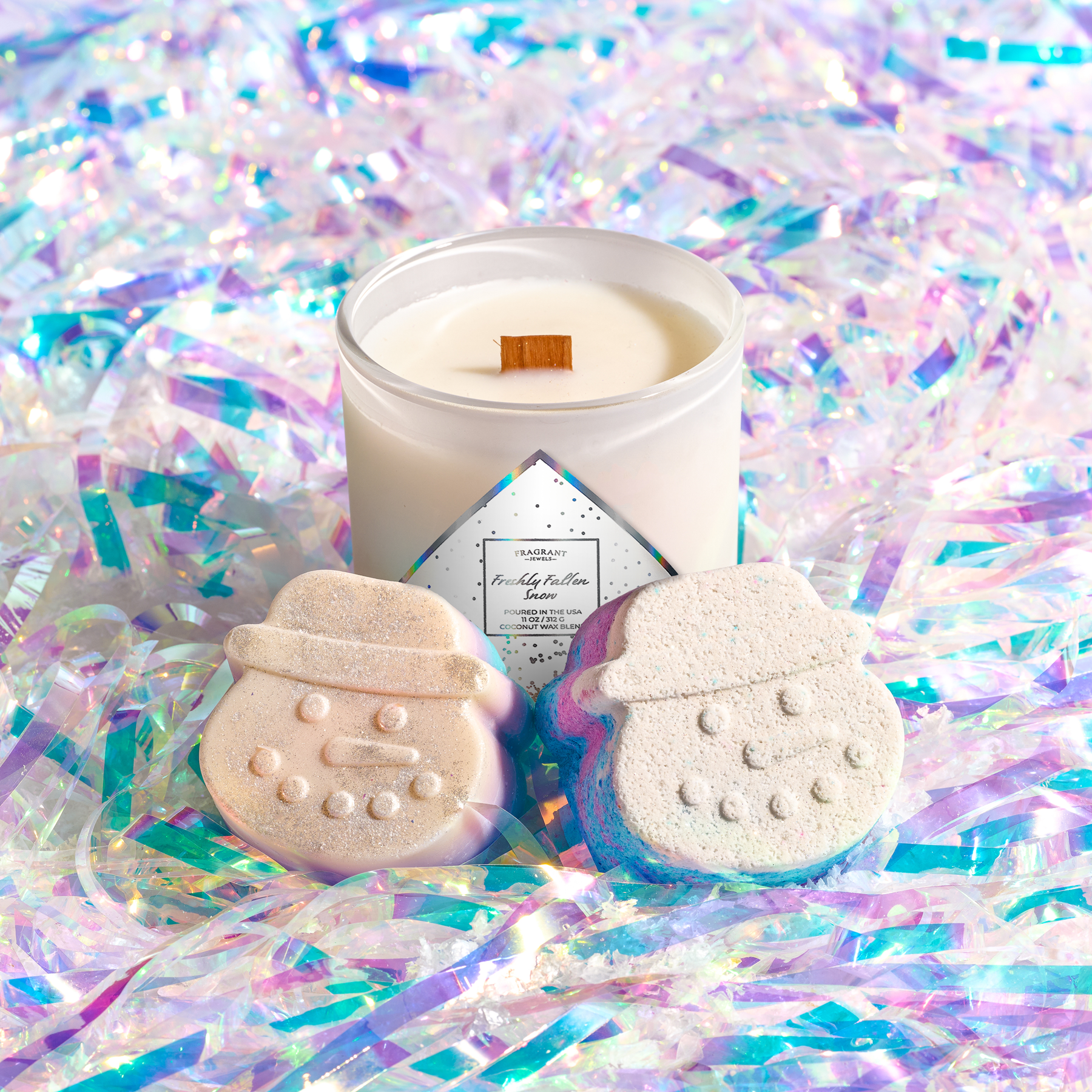 Fresh Fallen Snow - Bath Bomb and Candle Set (Without Jewelry)