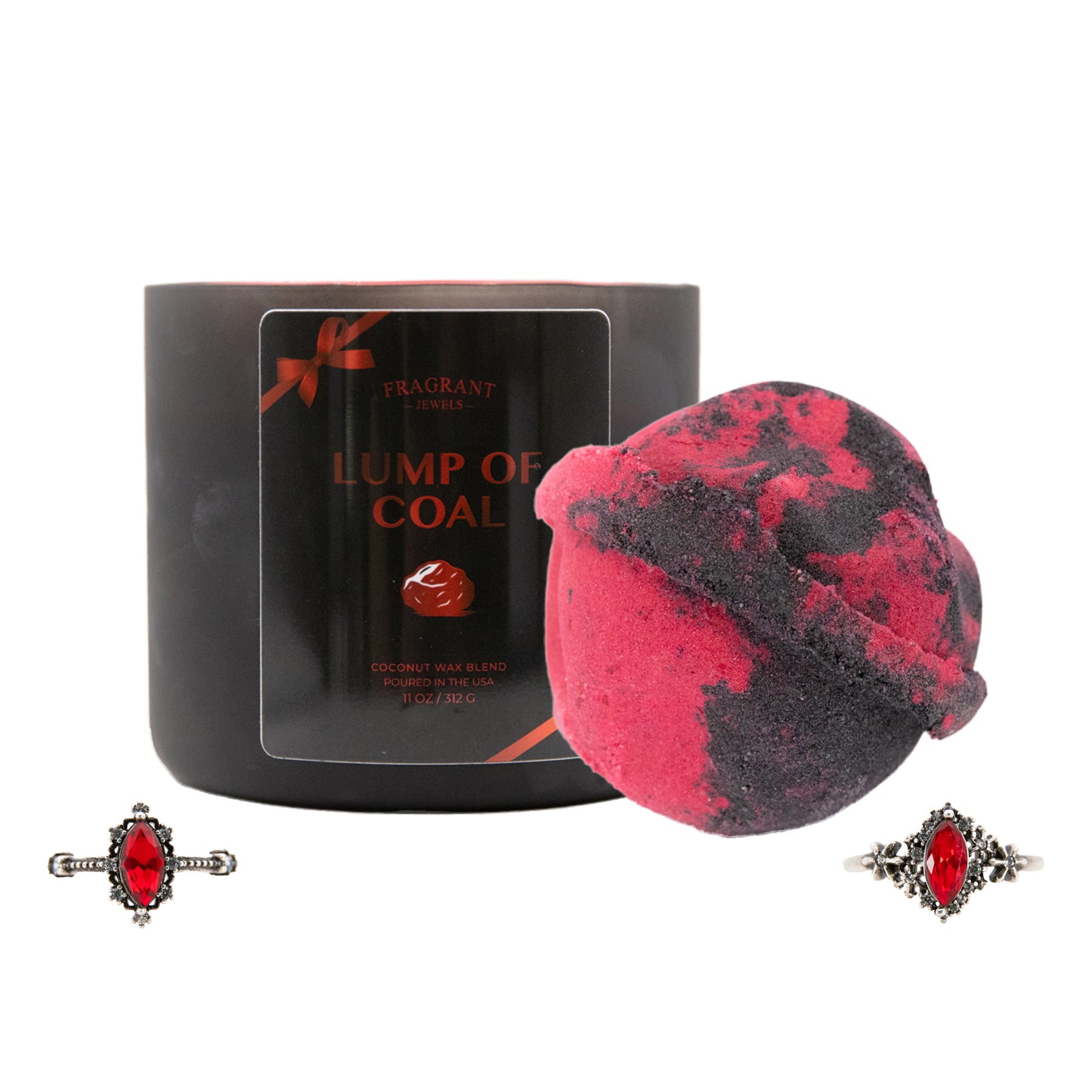 Lump of Coal - Candle & Bath Bomb Set
