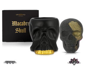 Macabre Skull - Ceramic Candle and Bath Bomb Set