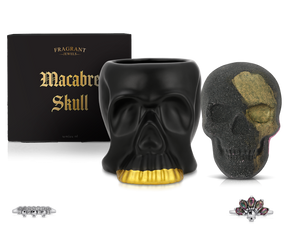 Macabre Skull - Ceramic Candle and Bath Bomb Set