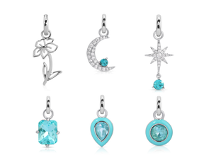 March Aquamarine Birthstone Charm - Candle and Bath Bomb Set