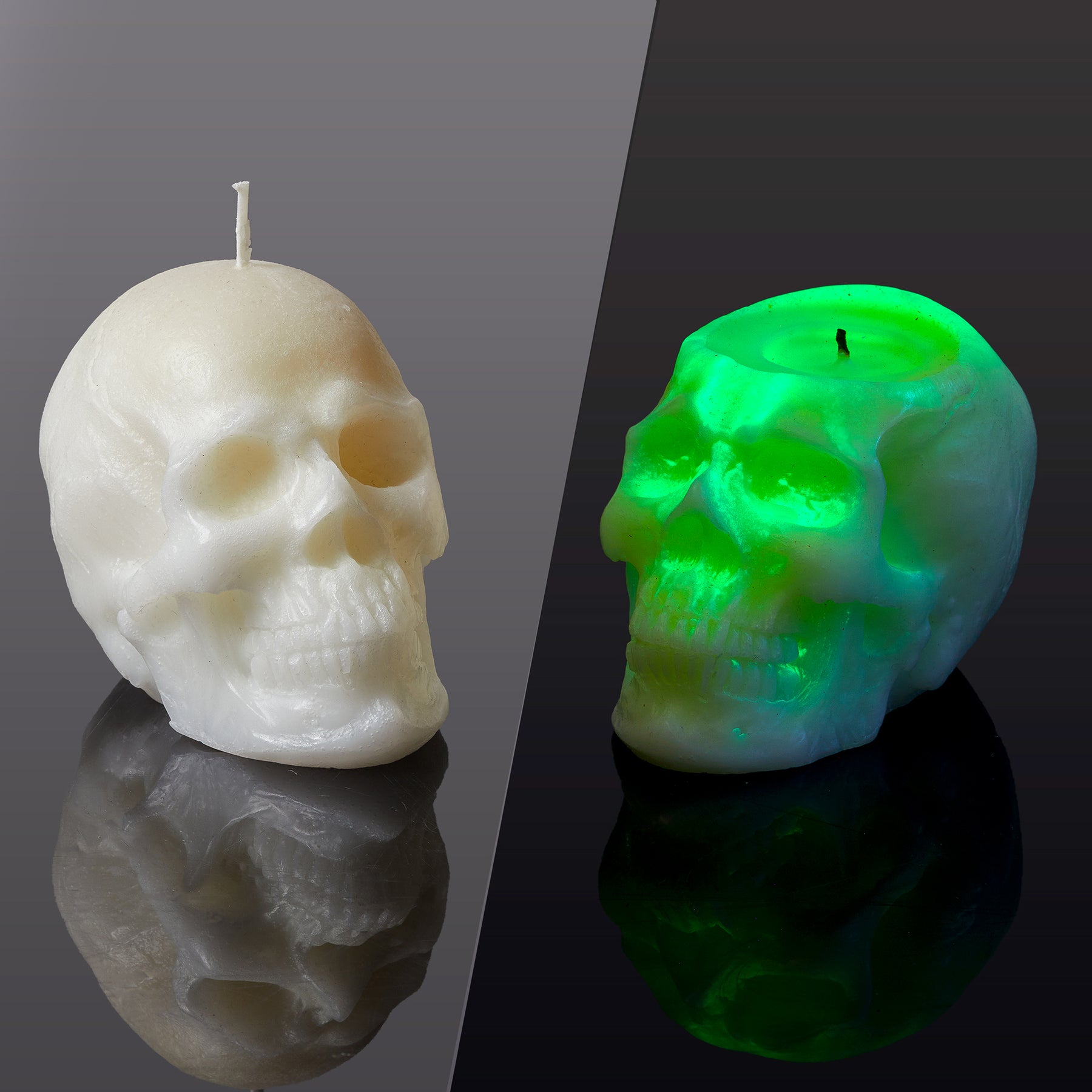 Glow Skull Pillar Candle