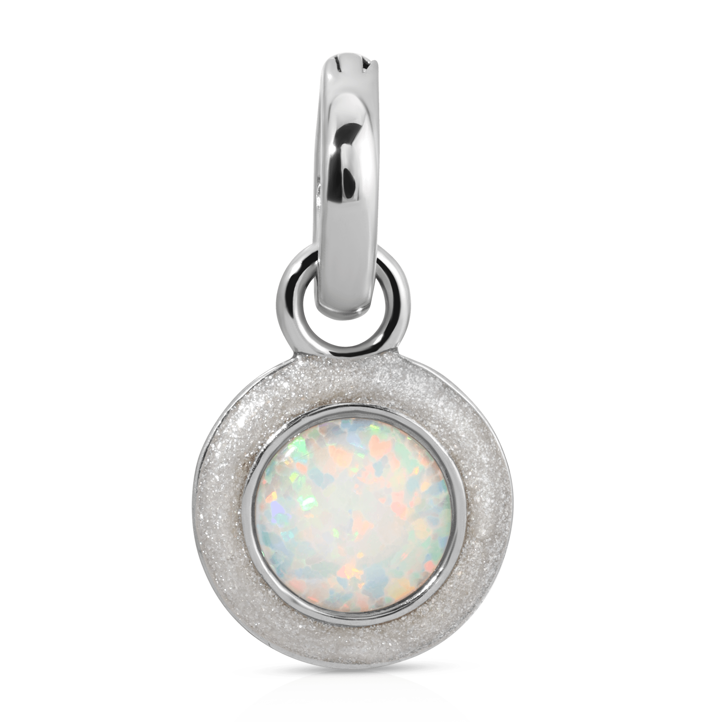 October Opal Birthstone Charm - Round