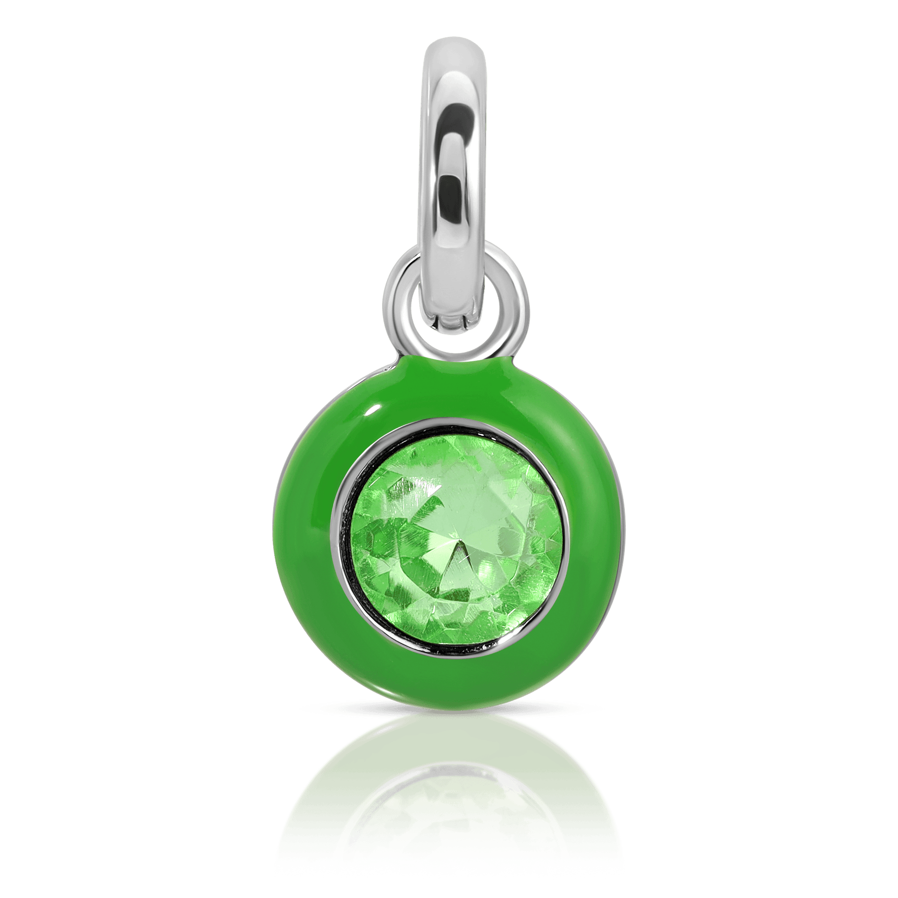 August Peridot Birthstone Charm - Round