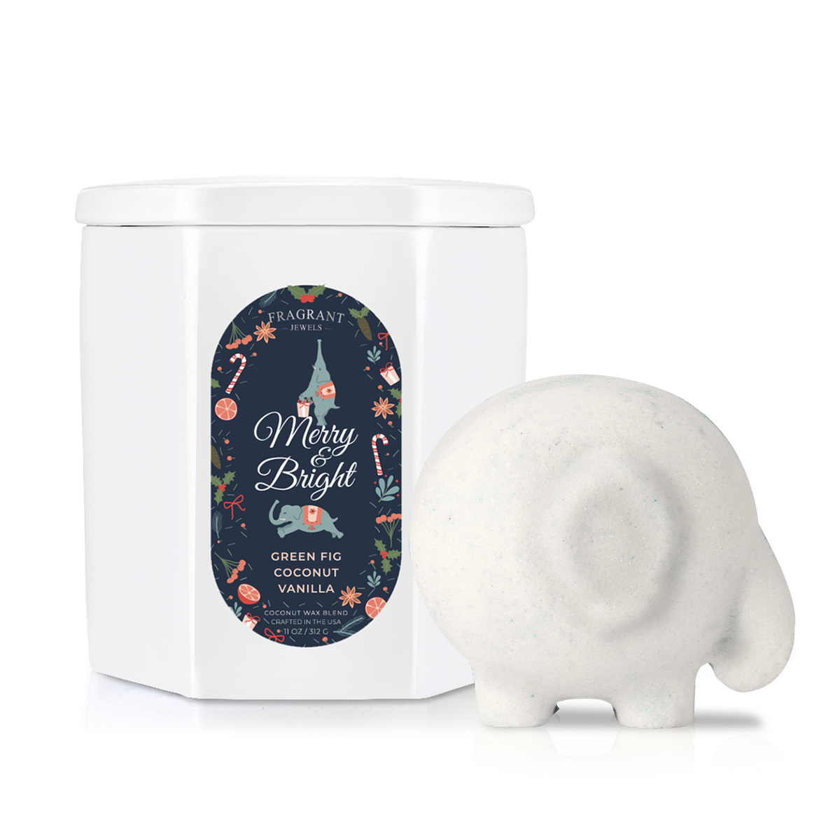 White Elephant - Candle and Bath Bomb Gift Set (Without Jewelry)