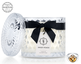 Sweet Peach - Black Satin - Jewel Candle